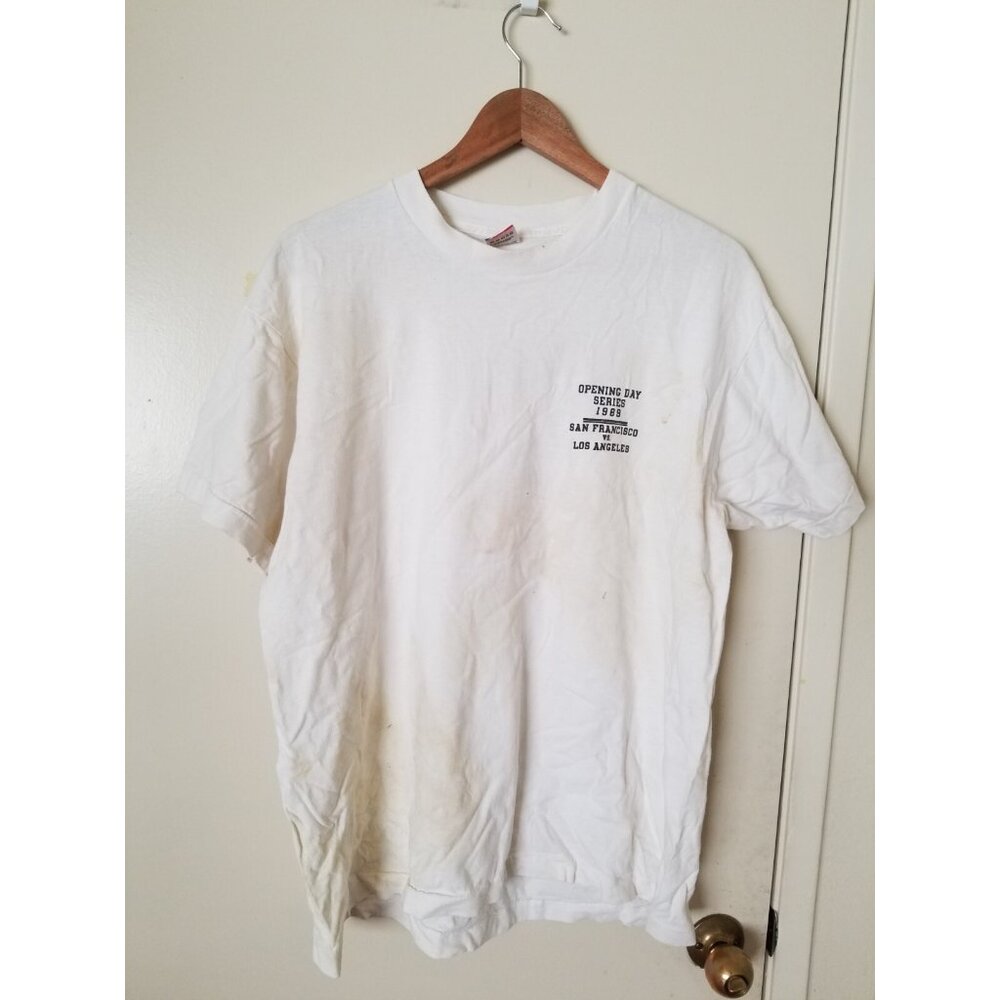 VTG 1989 Opening Day Series San Francisco Vs LA Dodgers Single Stitch T shirt